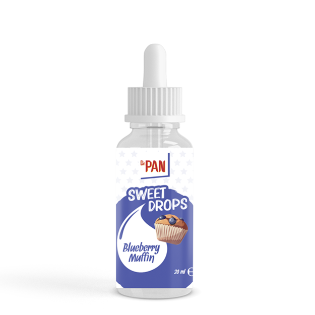 Dr.Pan Sweet Drops Blueberry Muffin - Yabanmersini aromalı sıvı tatlandırıcı (30ml).