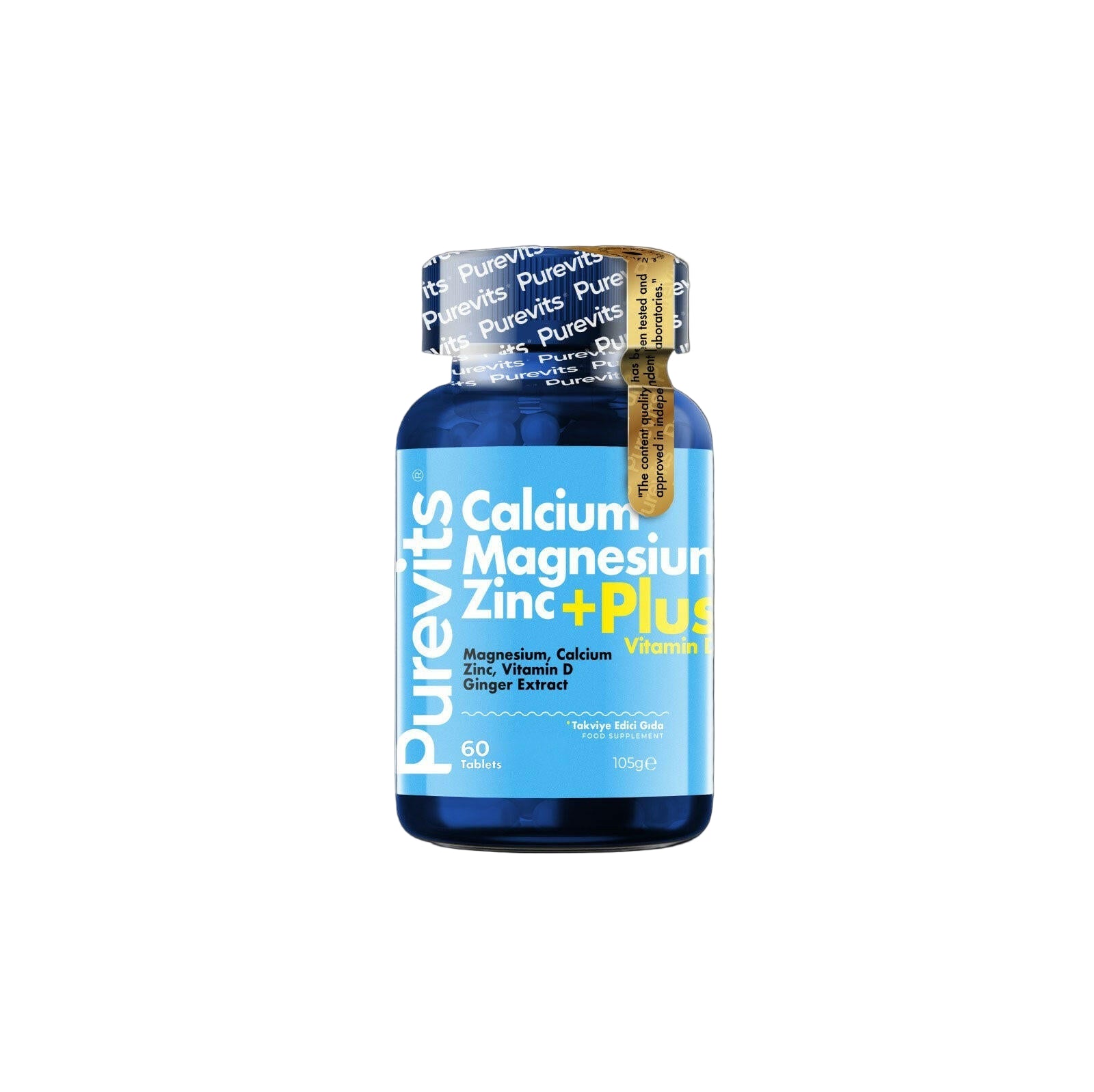 Purevits Kalsiyum – Magnezyum- Çinko- Vitamin D Plus 60 Tablet.