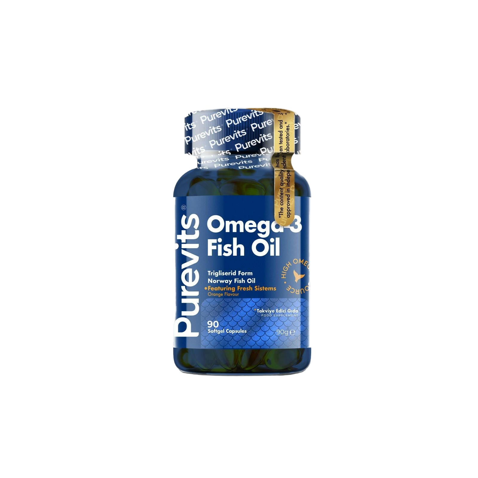 Purevits Advanced Omega-3 EPA DHA 1000 mg - Balık Yağı 90 Adet Soft Jel Kapsül.